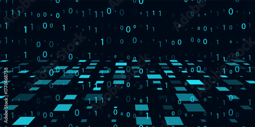 Abstract Finance Digital Business Background. Fintech Technology or Science Research Presentation Backdrop. Digital Crypto Business Vector Illustration.