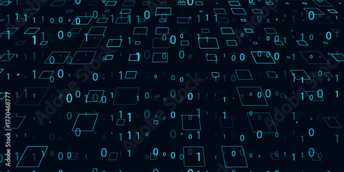 Abstract Finance Digital Business Background. Fintech Technology or Science Research Presentation Backdrop. Digital Crypto Business Vector Illustration.