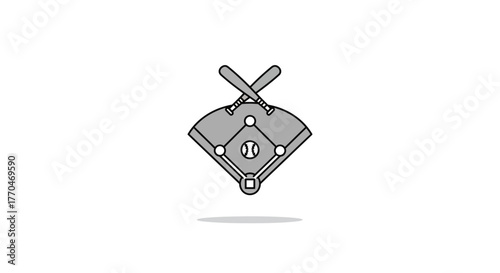 Baseball Diamond Icon A Simple, Stylized Illustration for Sports and Games, Vector Graphics