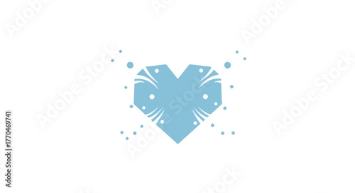 Beautiful, cool, and artistic ice-themed heart icon, perfect for winter and romance designs and projects