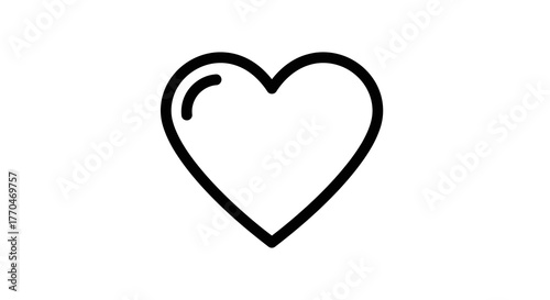 Heart icon symbolizing love, affection, and positive emotions in a simple, clean line art design