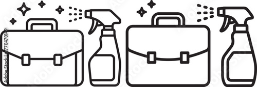 Briefcase cleaning spray silhouette