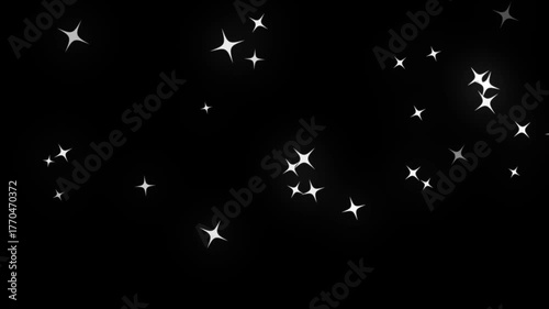 Wallpaper Mural White Twinkling Glitter Stars Animation with Glowing Light Trails, Fast Sparkle Motion, 2D Cartoon Shining Doodle Star Effect on Black Screen Background, Seamless Loop, 4K Torontodigital.ca