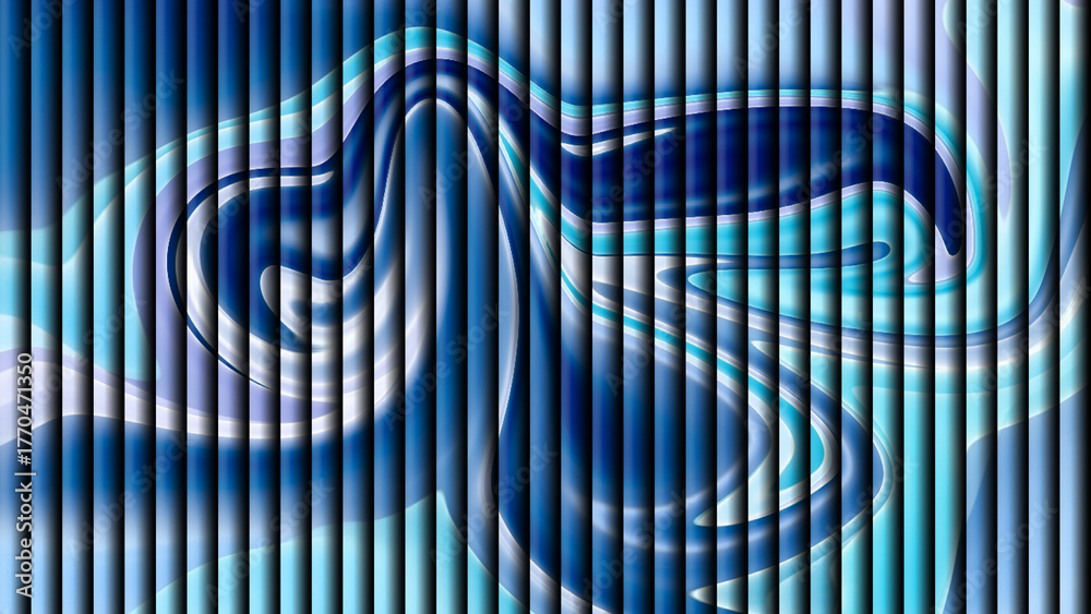 Naklejka premium Blue and white swirl pattern with metallic reflective line texture