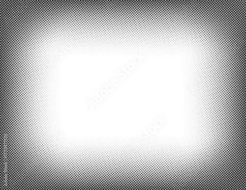 Grunge halftone dots vector texture background border frame PNG overlay