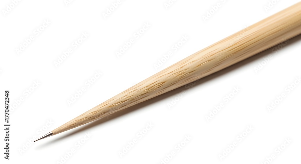 Obraz premium Close-up of a wooden calligraphy pen on white background