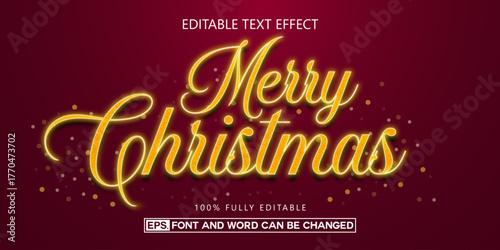 Merry christmas text effect, Editable text style