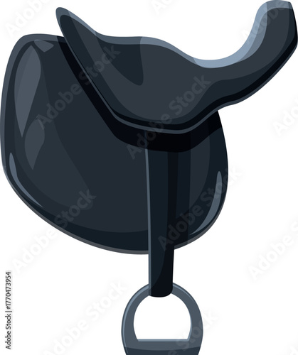 Classic horse saddle featuring stirrup, ideal for equestrian activities