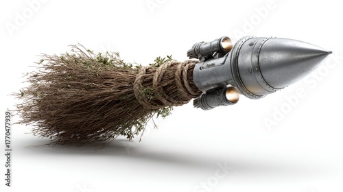 Magical Rocket: A fusion of whimsy and wonder, an extraordinary rocket made with a bundle of natural brush. Its futuristic design sparks imagination, invites adventure.