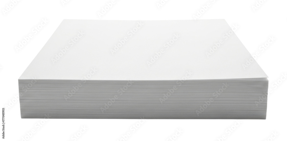 Fototapeta premium Stack of white paper transparent background cutout png