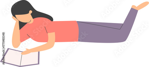 Aesthetic faceless people reading clip art set. Perfect for book lovers, journals, stickers, and cozy digital designs