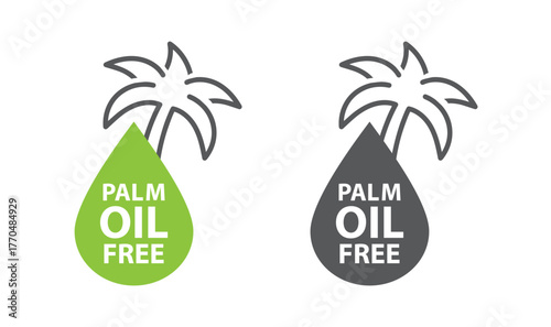 Palm oil free symbol, vector, icon.