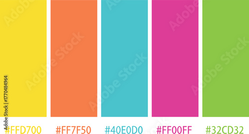 Vibrant Color Palette with Hex Codes