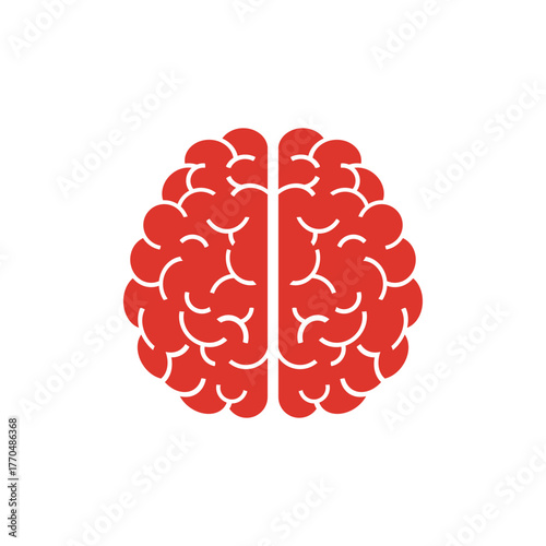 Red Brain Illustration Neural Network Artificial Intelligence Anatomy Mental Health Cognitive Function Neurology