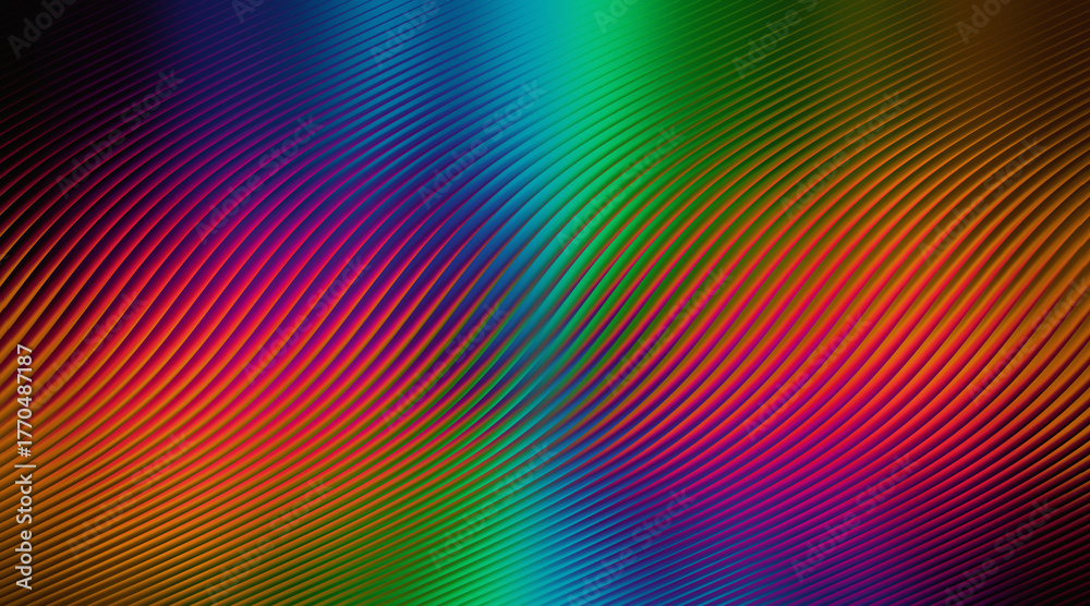 Obraz premium Intense abstract background showcasing a harmonious blend of vivid colors and intricate diagonal line patterns