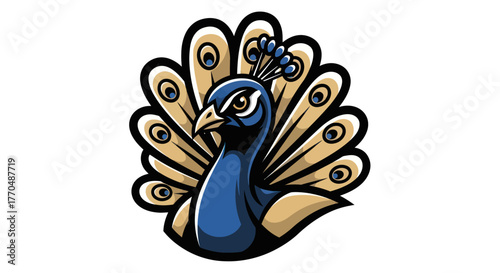 Majestic Peacock Portrait - A Vibrant Display of Plumage and Elegance.