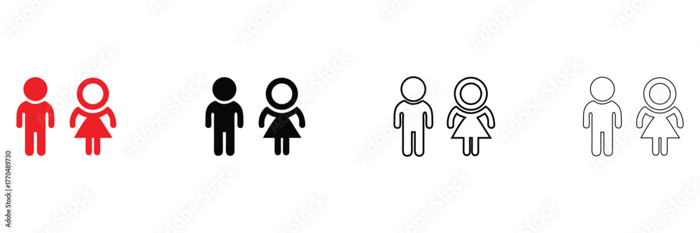 Fototapeta premium male female gender symbol vector icon, men women gender sign vector illustration