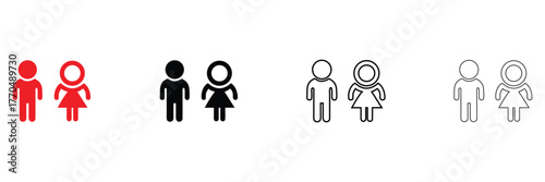 male female gender symbol vector icon, men women gender sign vector illustration