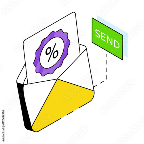 Perfect design icon of discount mail