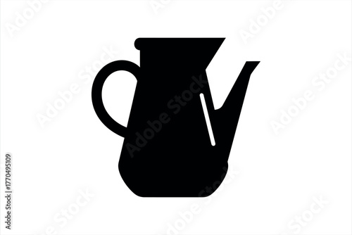 Black silhouette icon of a coffee pot
