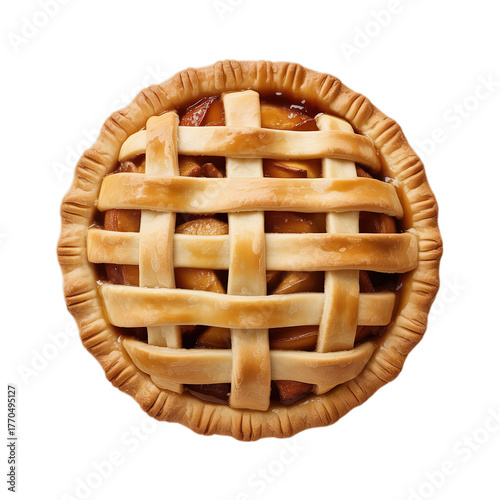 apple pie isolated on white background