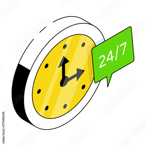 Creative design icon of round the clock 