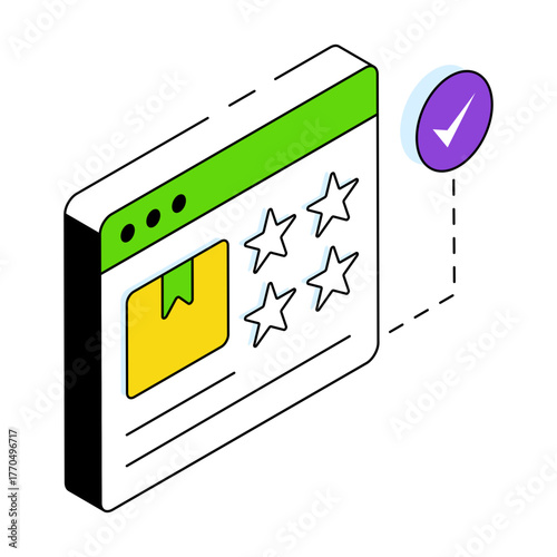 isometric design icon of customer ratings 