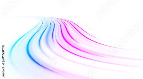 Dynamic expressway with glowing waves of light and transparent motion effects.