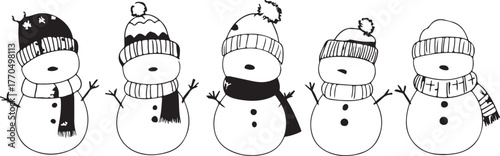 A festive skull and crossbones with a snowman scarf and Santa hat illustration for a winter holiday celebration vector