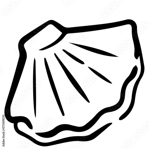 clamp shell aesthetic seafood fish doodle for restaurant menu