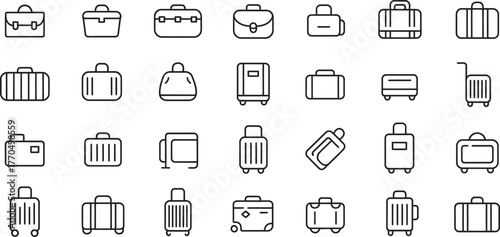 Luggage and Travel Bag Icons - Suitcases, Travel Bags, and Accessories