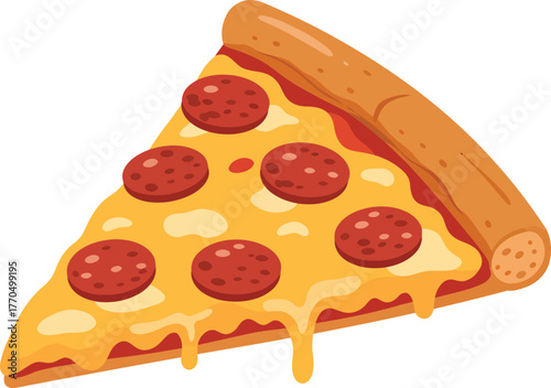 A delicious slice of pepperoni pizza with melted cheese and a golden crust.