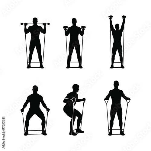 Man performing resistance band exercises