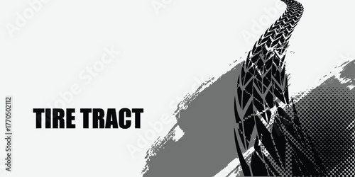 simple eye catching dirty tire track pattern grunge texture banner vector illustration. background