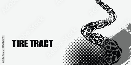eye catching dirty tire track pattern grunge texture banner vector illustration eps10