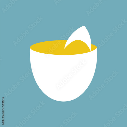 Fotografie coffee cup made from eggshell on pastel blue minim