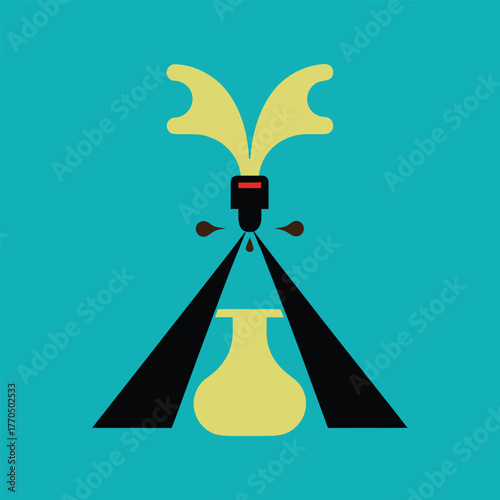 scissors merging with sprinkler spray surreal concept