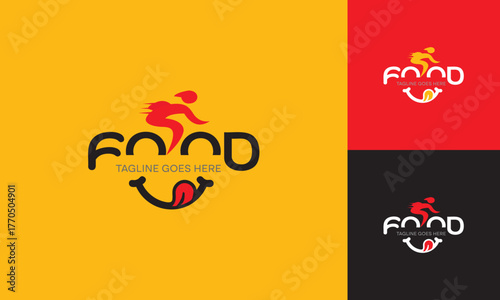Dynamic Food Delivery Logo with Motion and Speed Elements, Modern Takeout Service Branding, Fast Delivery Icon for Apps, Restaurant and Delivery Business Logo Design