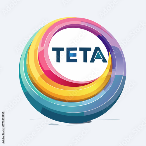 Vibrant concentric bands encircling centered text provide a modern abstract design impression