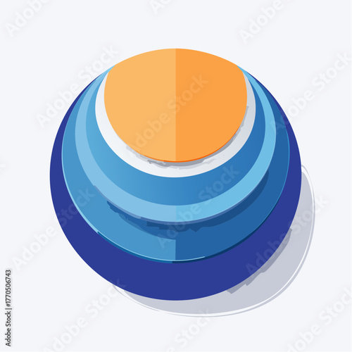 Stylized circular layers evoking depth and transition from warmth to coolness design