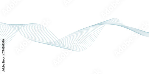 Modern vector background with blue wavy lines.