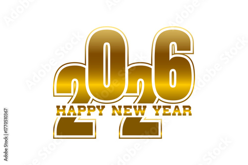 Happy new year Golden text background Design.