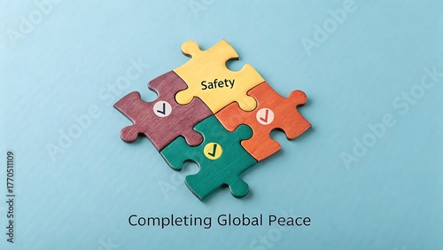 Colorful Puzzle Pieces Representing Teamwork and Completion