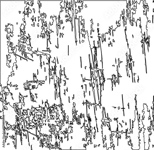 Striated surface lines composed of continuous narrow outlines producing directional streaked formations.
