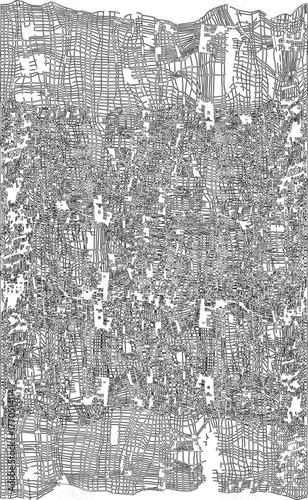 Vertical wood fibers represented through fine elongated linear outlines emulating upright wooden structure.