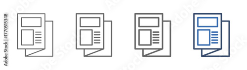 
outline icon sheet brochure with paper design and information