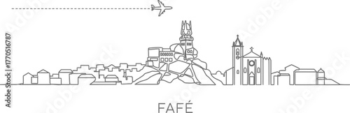 Fafé Portugal Skyline with Airplane