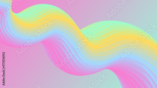 A vibrant 3D visualization of a twisting, fluid form in motion—featuring bold colors, smooth geometry, and dynamic energy. Abstract dynamic style fluid lines for design elements.	
