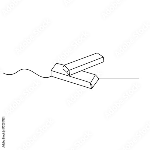 Gold bar icon  continuous one line drawing  outline vector illustration