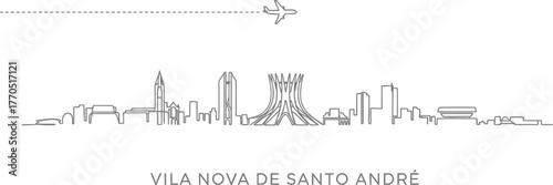 Vila Nova de Santo Andre Skyline with Airplane